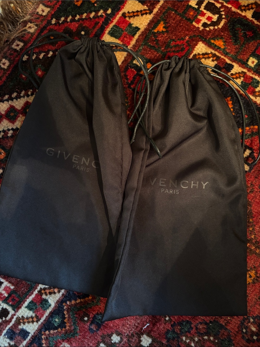 Givenchy Black Drawstring Accessory Pouches (Pair) came with shoes